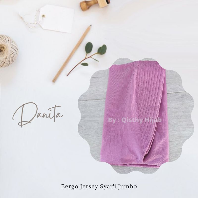 Danita Bergo Jumbo Syar'i | Hijab Instan Syar'i | Khimar Daily Instan Bergo Original | Hijab Menutup Dada | Kerudung Instan Jersey | Hijab Bergo Jersey Jumbo | Hijab jersey Khimar Murah | Khimar Jumbo  Syar'i | Jilbab Pengajian | Khimar Jumbo Premium-Pink Dusty