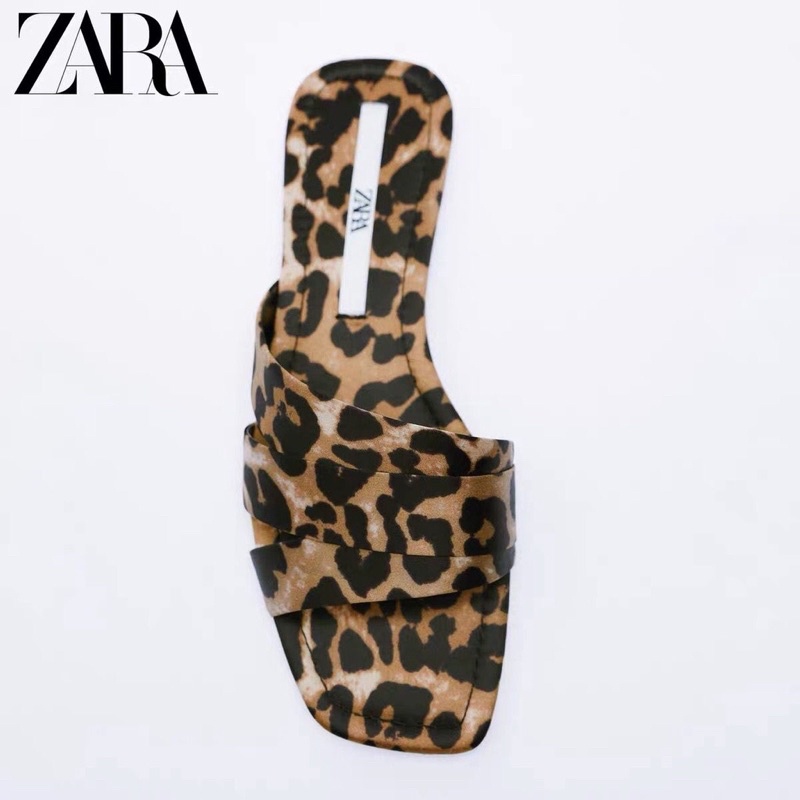 zara leopard open flats