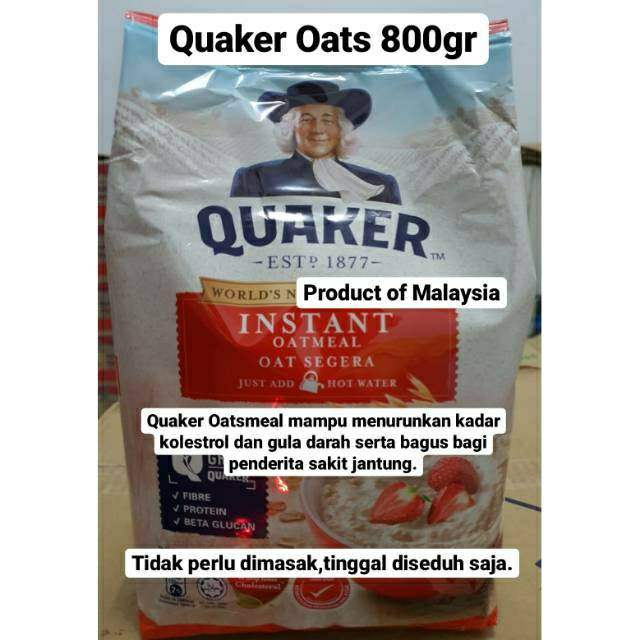 800gr Sereal Quaker Oats Oatmeal Instant Merah Refill Cereal Oat Meal 800g Malaysia Shopee Indonesia