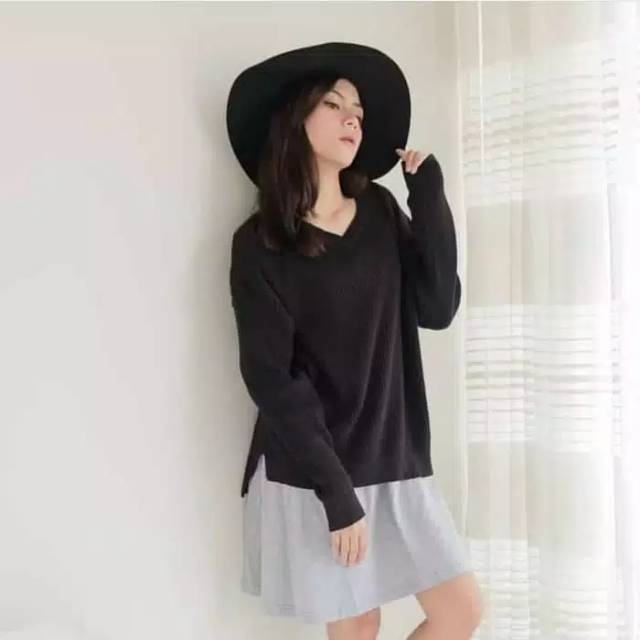 SWEATER RAJUT V-NECK STORE09 MURAH