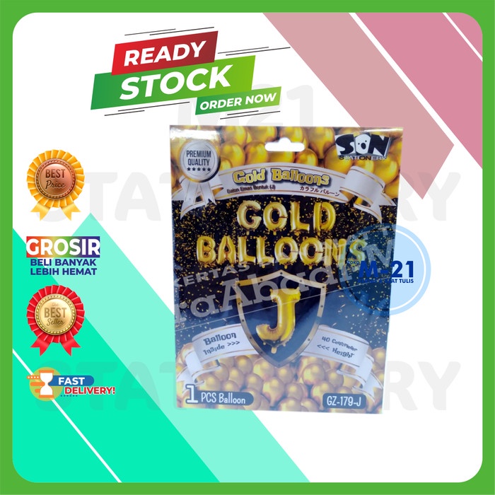

BALON HURUF J GOLD