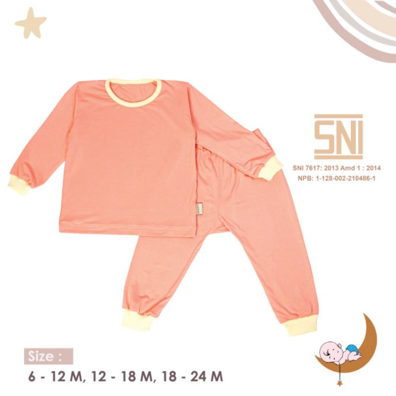 SNI MOONS Stelan Oblong Panjang Polos Moons Stelan Baju Panjang/ Stelan Baju Anak