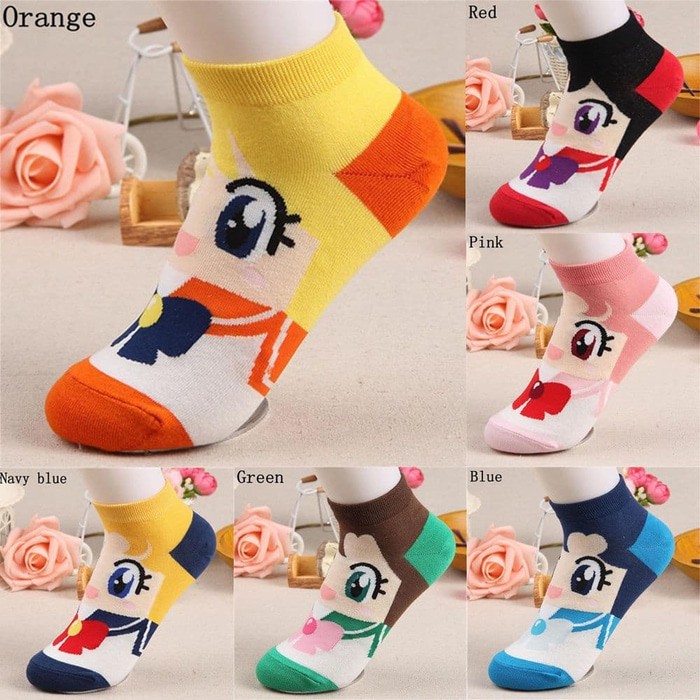 CLEARANCE SALE - KSKI0003 - Kaos Kaki Wanita Pendek Cosplay Anime Sailormoon Princess Japan Japanese Kawaii