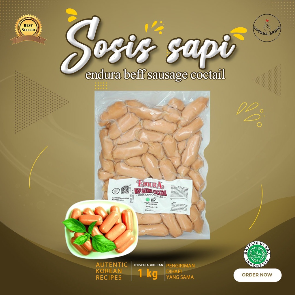 

Sosis Beef Sausage Cocktail 1 Kg By Endura Isi 62 Pcs