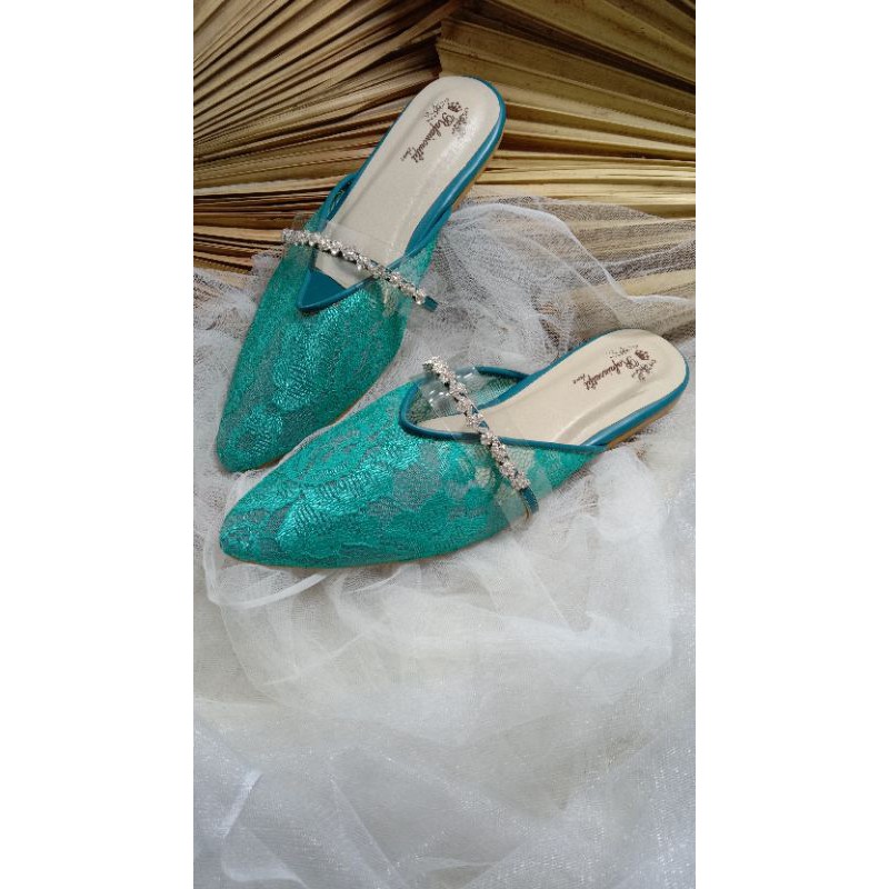 flatshoes azwa wanita cantik warna hijau tosca