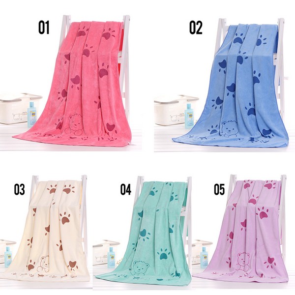 LKM159 HANDUK MANDI PENGERING DENGAN BAHAN POLYESTER + NILON BERWARNA MOTIF [1KG 4PC] LITTLE KUMA