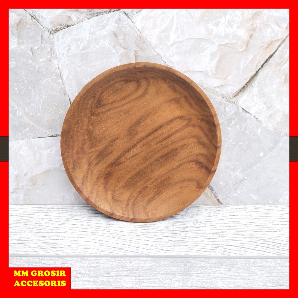 Piring Kayu Jati Kecil /  Piring Kayu Jati 15 Cm Termurah
