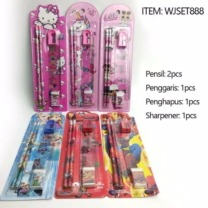 

paket Alat Tulis /study set/stationery set/souvenir ulang tahun anak