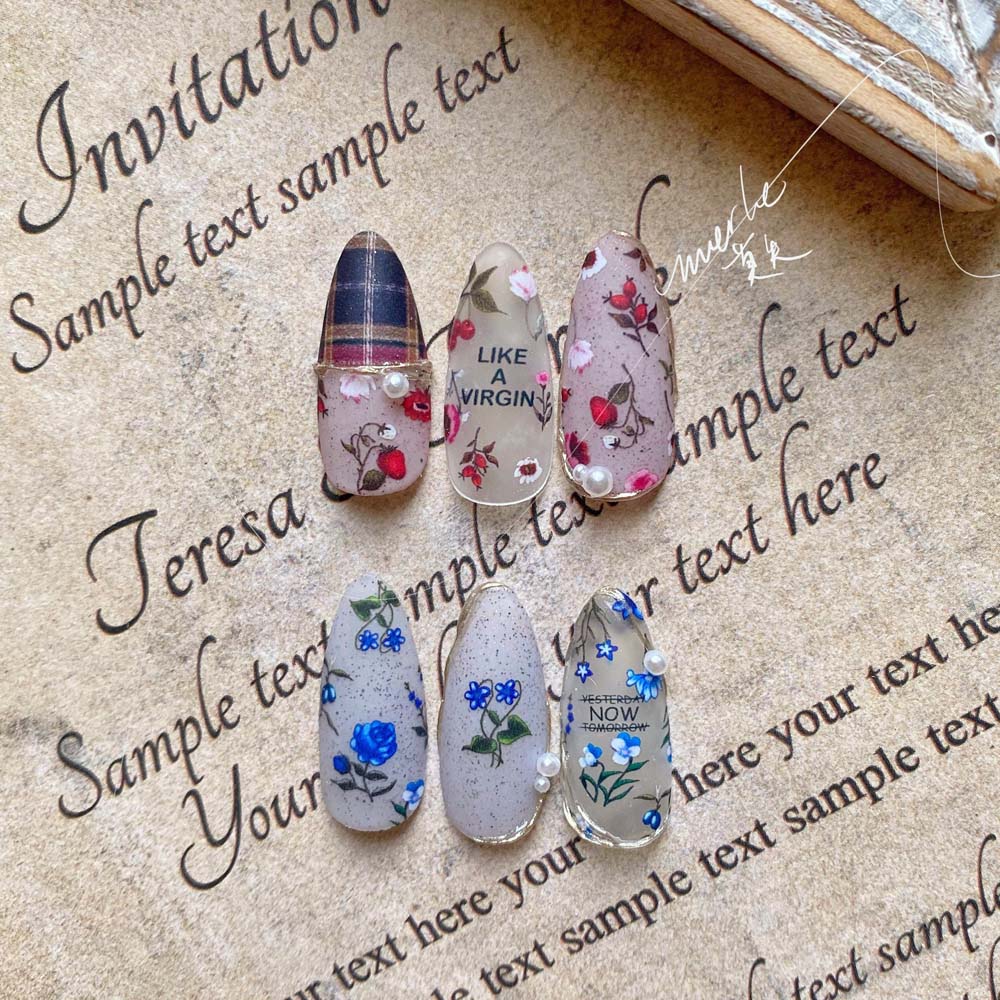 Mxbeauty Stiker Kuku 5d Diy Sangat Tipis Untuk Nail Art