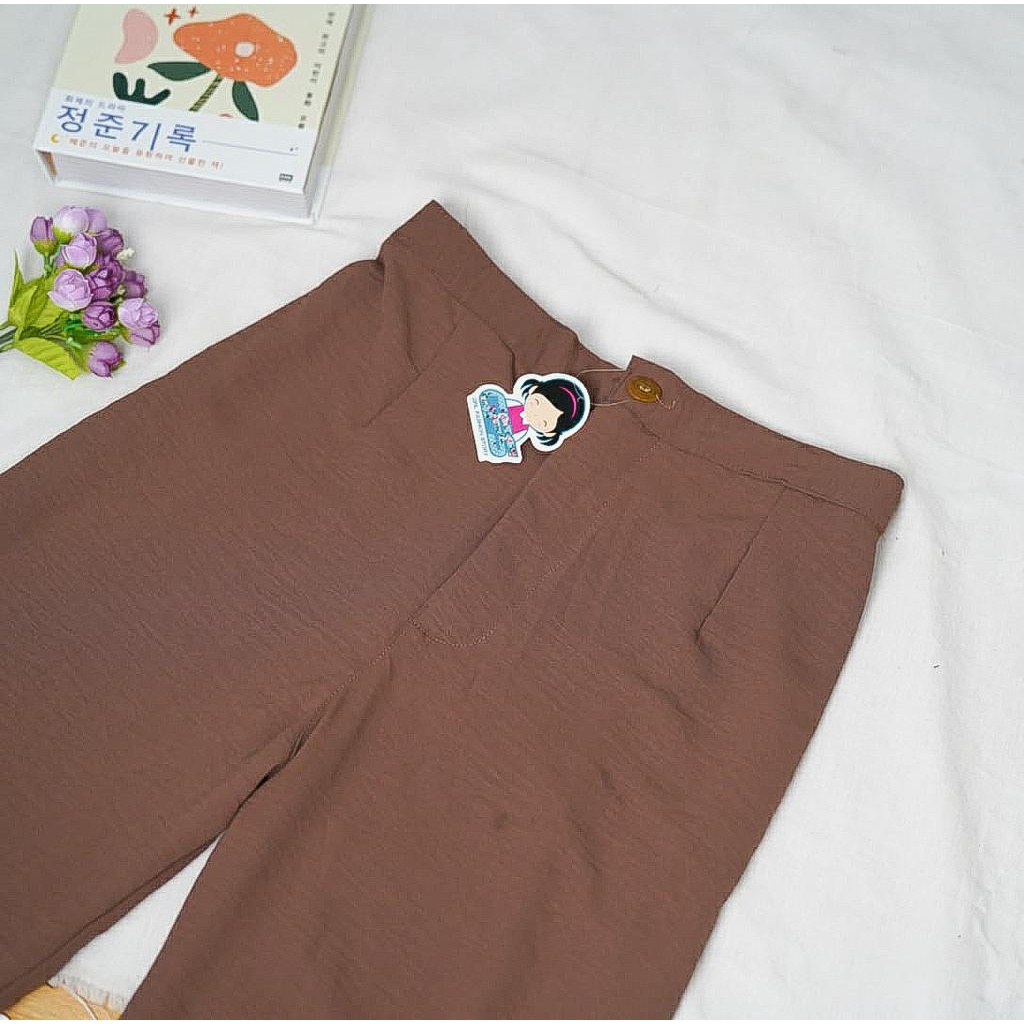 BEFAST - ZFS OOTD Celana Panjang ANIVA / LUNARA CRINCLE AIRFLOW BASIC KULOT / Celana Panjang Wanita / Kulot Crincle Kekinian Remaja ABG / Pakaian Wanita Casual / Celana Kulot Polos Formal / Fashion Wanita Kerja / Terlaris / Termurah / Trendy