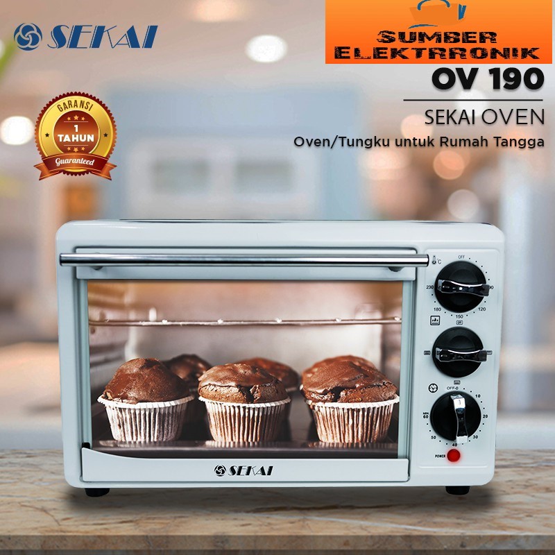 SEKAI Oven Listrik Low Watt/ Pemanggang Makanan Serbaguna 19L - OV-190