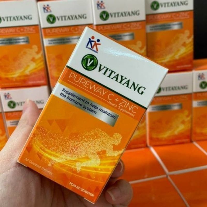 Vitayang pureway C + Zinc Vitamin C 500mg Imun Booster Antioksidan Penangkal Virus Original KK Indonesia