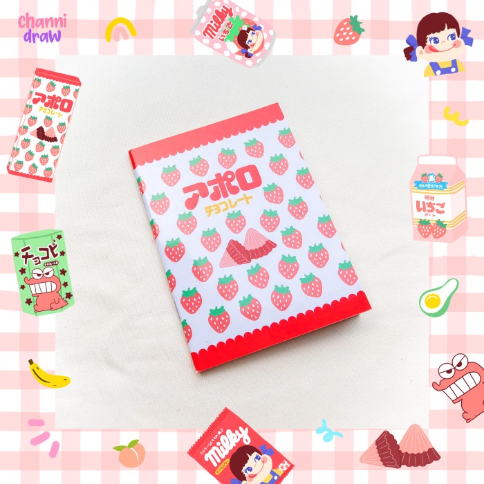 

[RESTOCK] Mini Notebook Channidraw |Buku Tulis JapanSnack, KoreanSnack, Pattern - Meiji Apollo