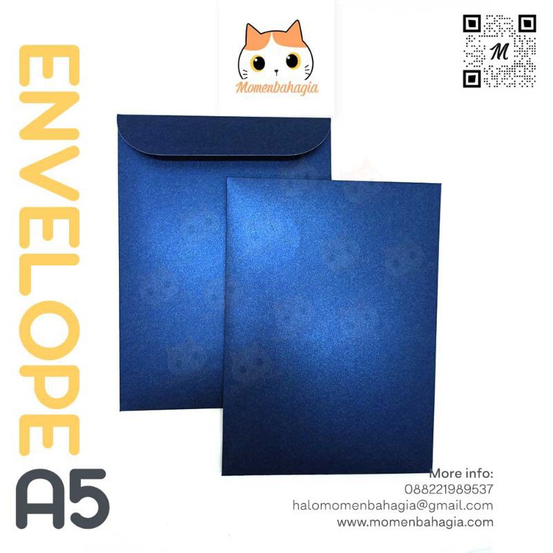 

Amplop A5 Tebal Undangan Potrait Premium Jasmine Navy Blue 16x22