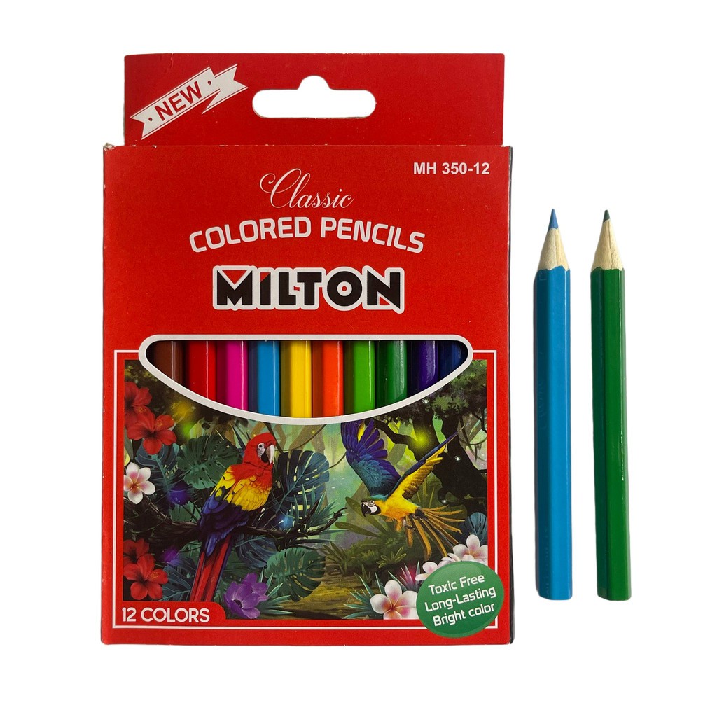 12pcs Pensil Warna / Colour Pencil Milton Pendek