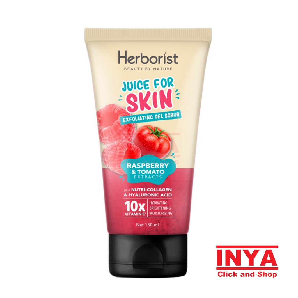 Jual HERBORIST JUICE FOR SKIN EXFOLIATING GEL SCRUB RASPBERRY & TOMATO