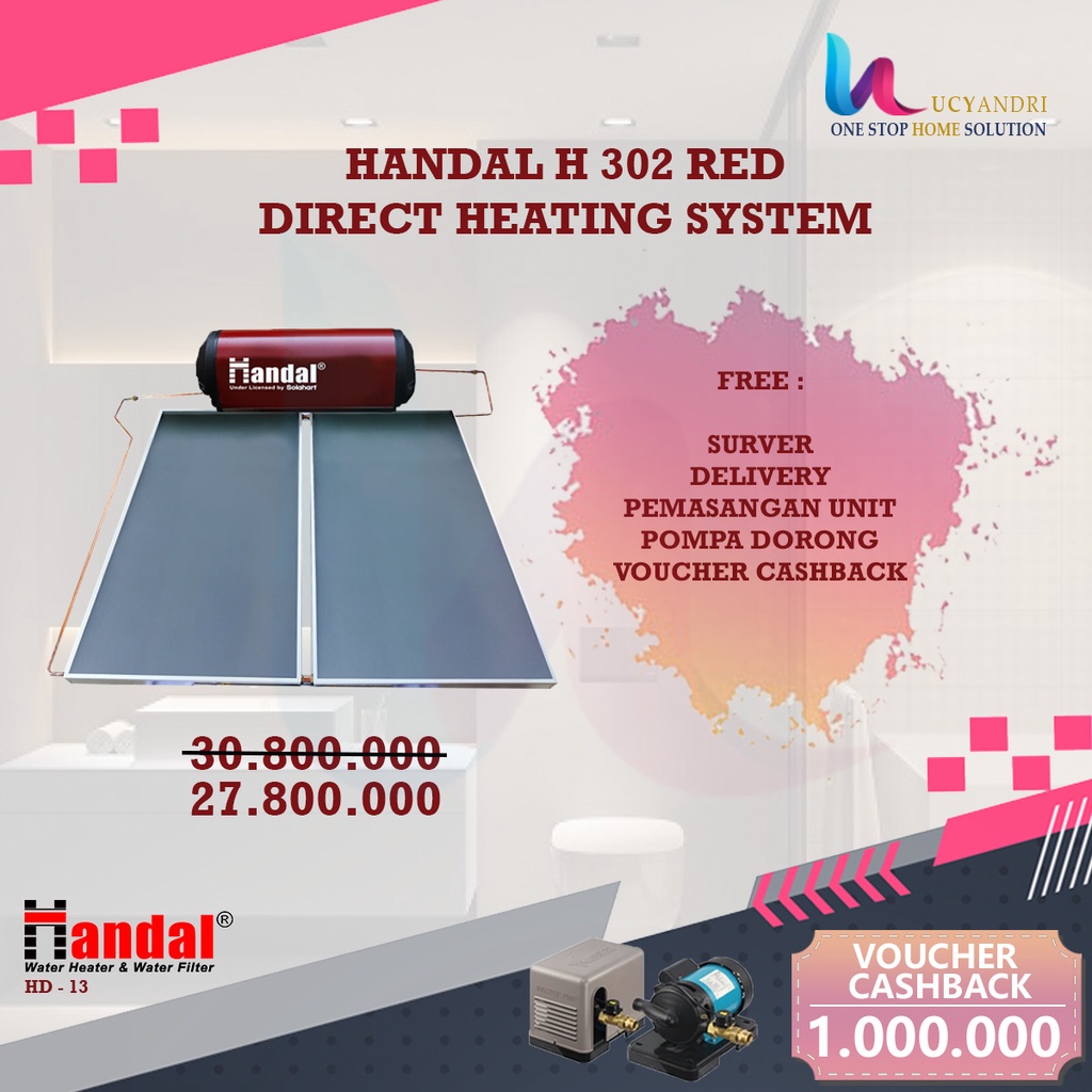 Solahart Handal Direct Heating 302 Red | Pemanas Air Matahari