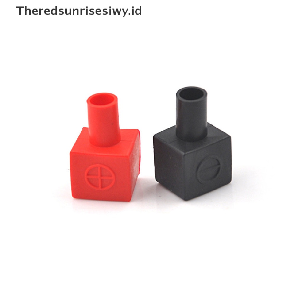 (Theredsunrisesiwy.Id) 2pcs Cover Terminal Aki Motor Bahan Karet