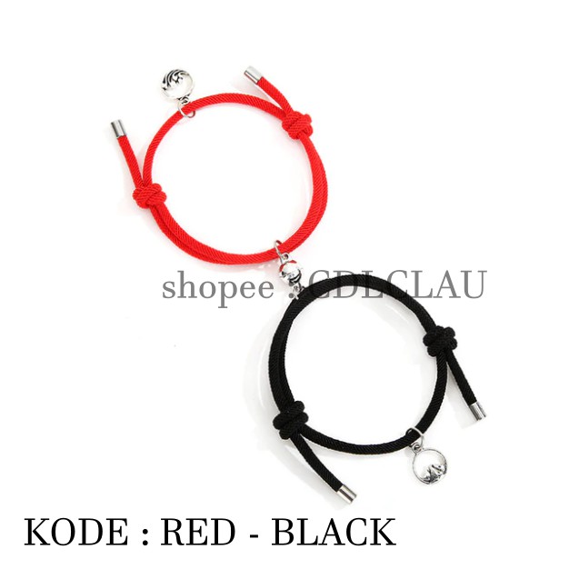 2PCS/SET GELANG COUPLE MAGNET - INFINITY BRACELET n CO uple Creative Couple Magnet Attract Bracelets