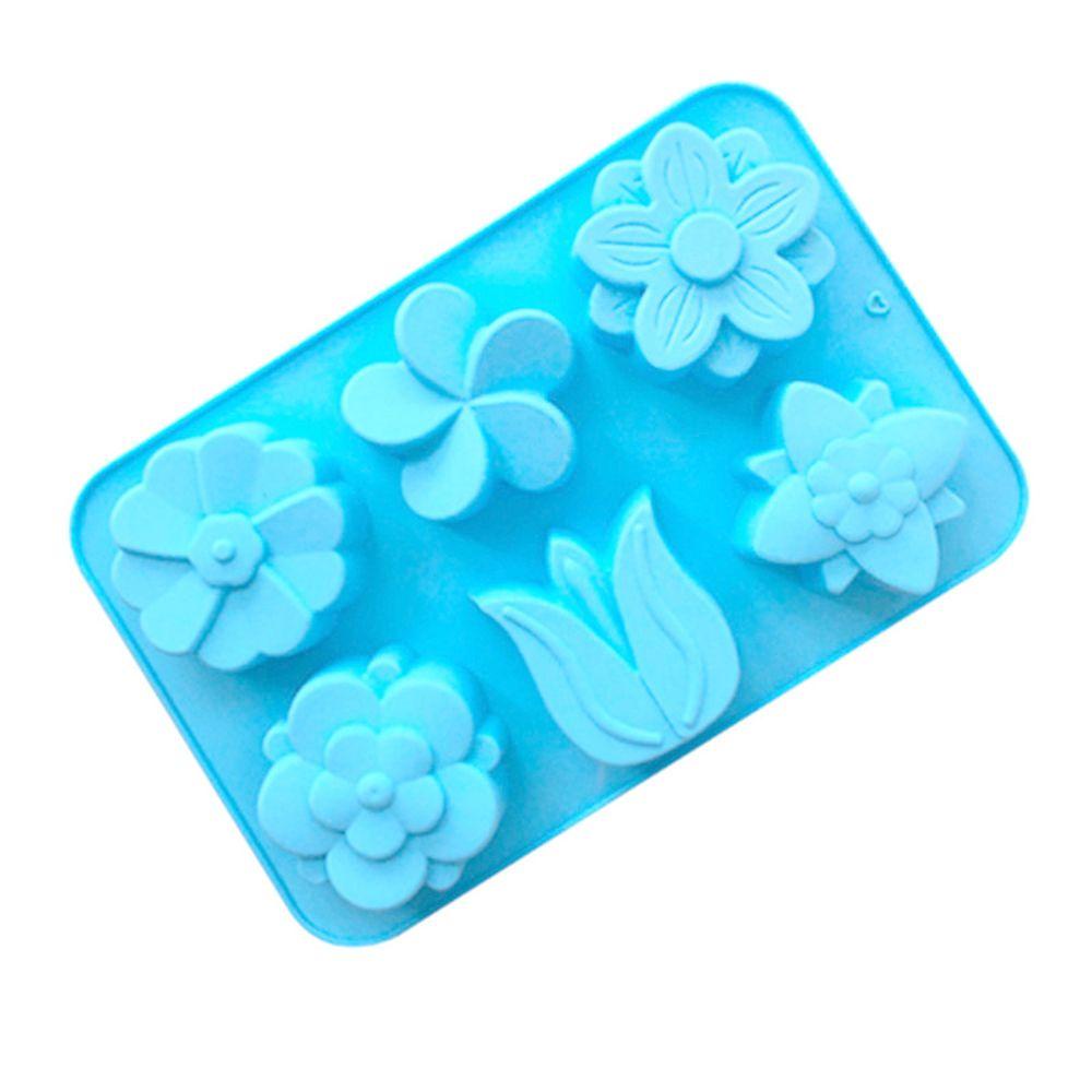 R-flower Cetakan Sabun Silikon Dekorasi Rumah Perlengkapan Membuat 3D DIY Craft Handmade 6rongga Soaps Supplies