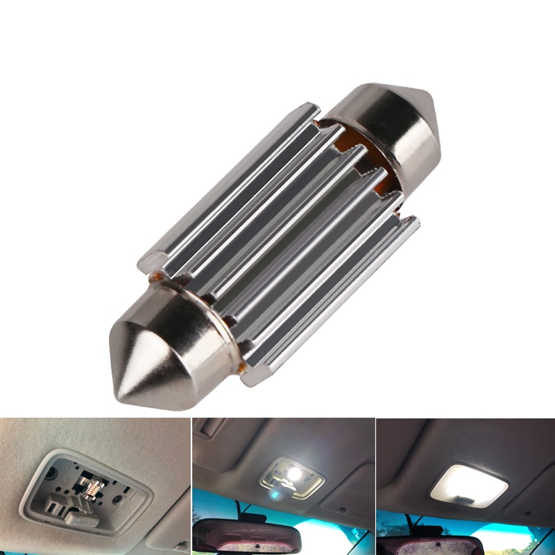 1pc Lampu Led Canbus Festoon C10W C5W 31mm 36mm 39mm 42mm 5000k Warna Putih Untuk Interior Mobil