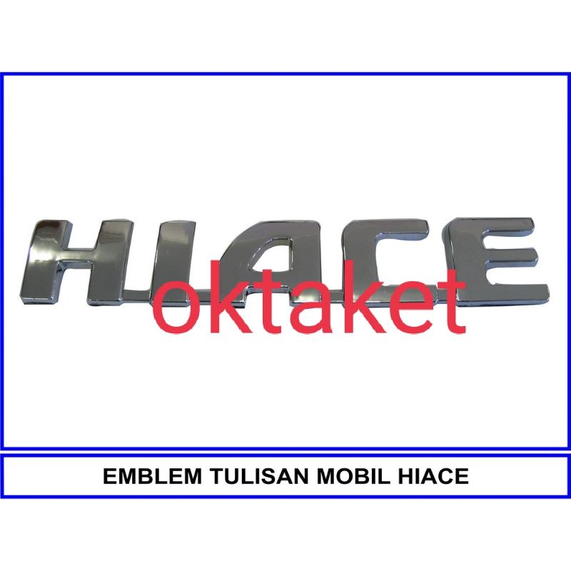 emblem Tulisan Hiace Chrome