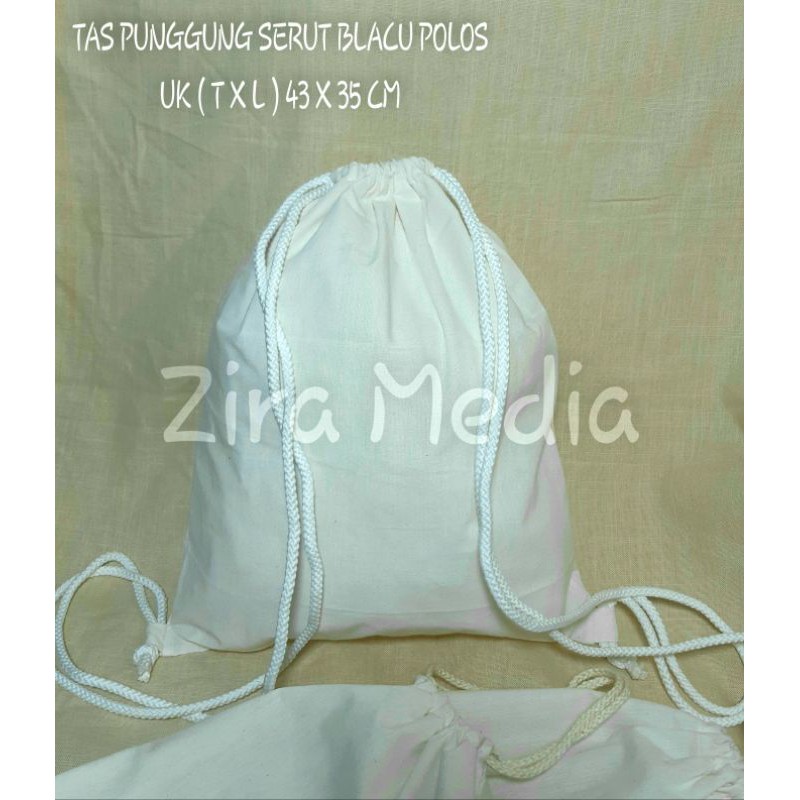 TAS SERUT BLACU POLOS / STRING BAG BLACU