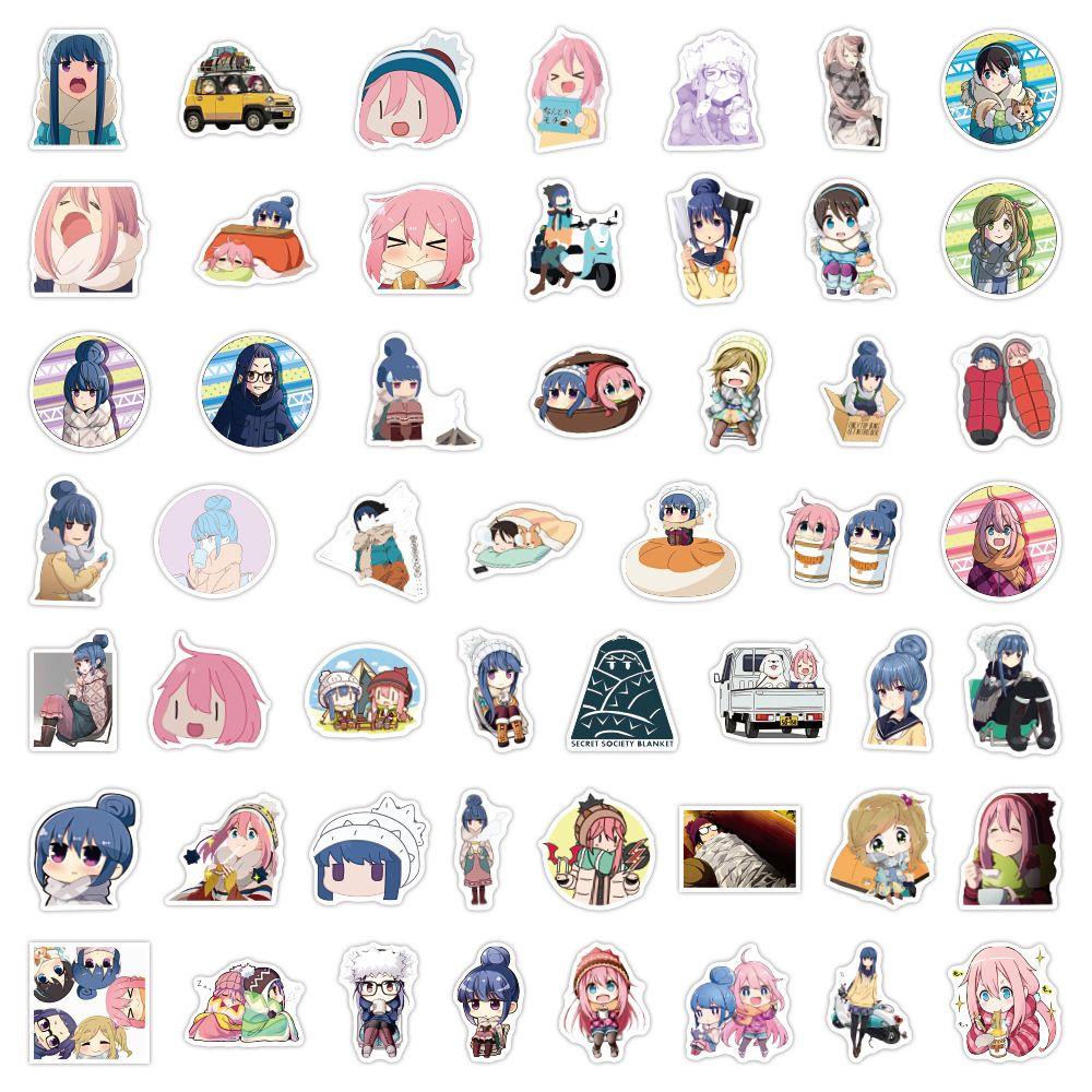 Mxbeauty Yuru Camp Hadiah Kawaii Lucu Dekorasi Stiker Perekat Diri Alat Tulis Stiker Ponsel Dekorasi Skateboard Stiker Graffiti Stiker