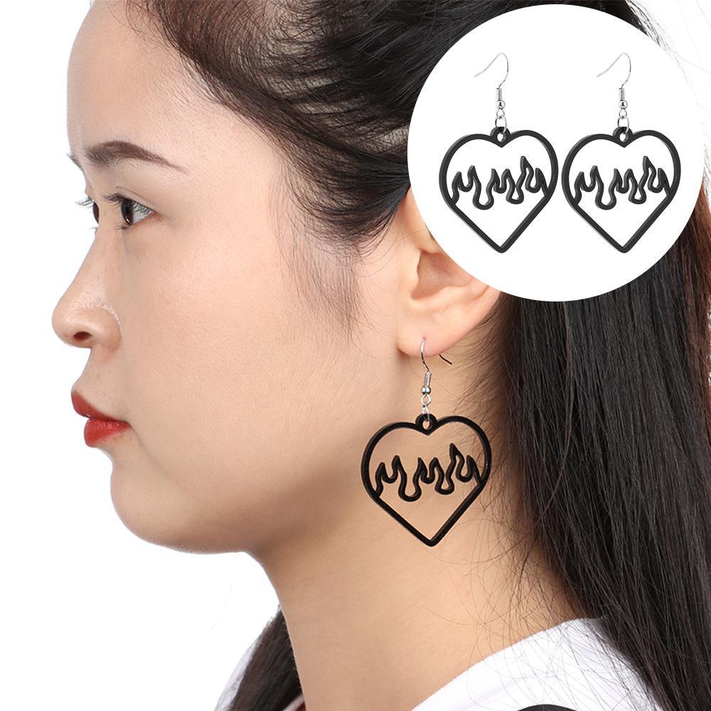 R-bunga Api Anting Berlebihan Kepribadian Fashion Akrilik