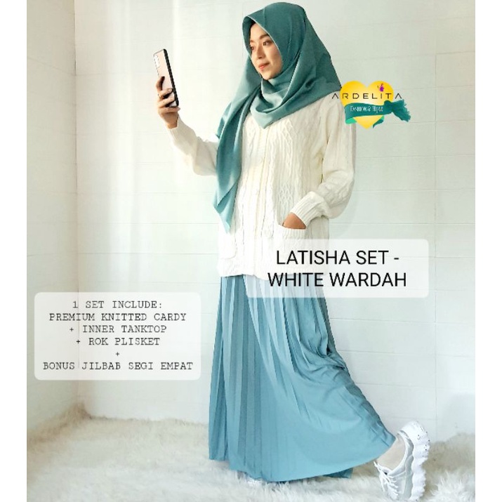 LATHISA SET PREMIUM WINTER LOOK/CARDIGAN HANGAT/OUTER EXPORT/SETELAN WANITA/OOTD HIJAB SELEGRAM