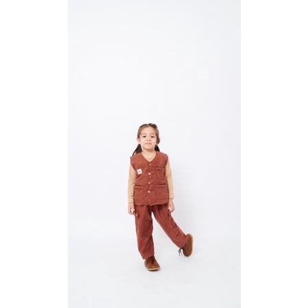 OUTDOOR SET - Promo 10.10 Setelan Anak Zookeeper Kostum Baju Bayi Vest Hiking Trekking Kids Cewek Cowok Perempuan Laki Rompi Cargo Bagus Murah 1-4 Thn