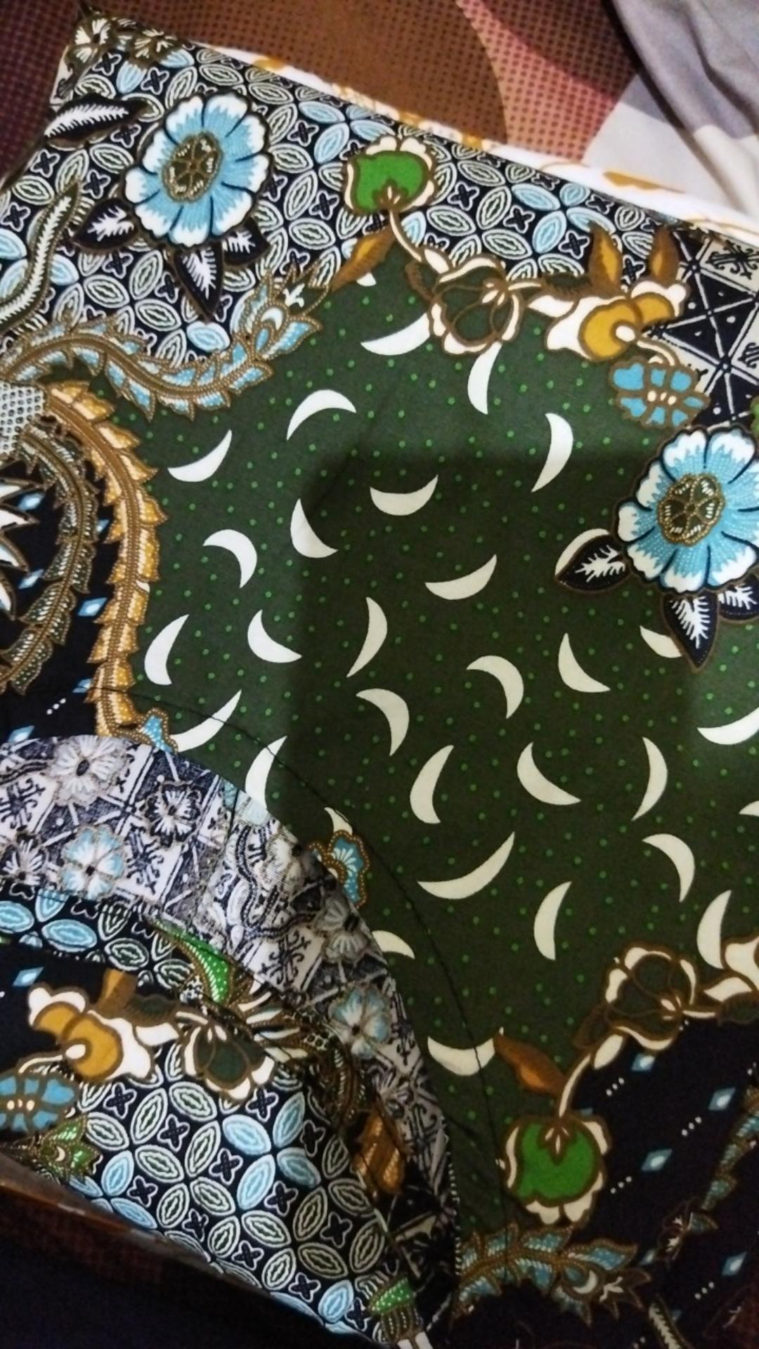 Ah2- Atasan Batik Wanita Muslim / Hijaber Model Lengan Panjang Asimetris Bhn Katun Strecth