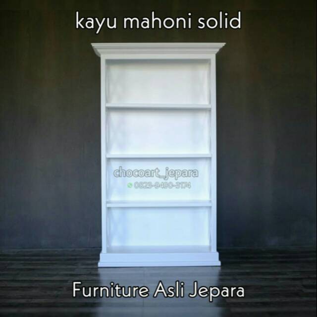 Rak buku/ lemari buku/ lemari pajangan/ lemari galery/ labinet/ rak buku cantik/ tempat buku putih
