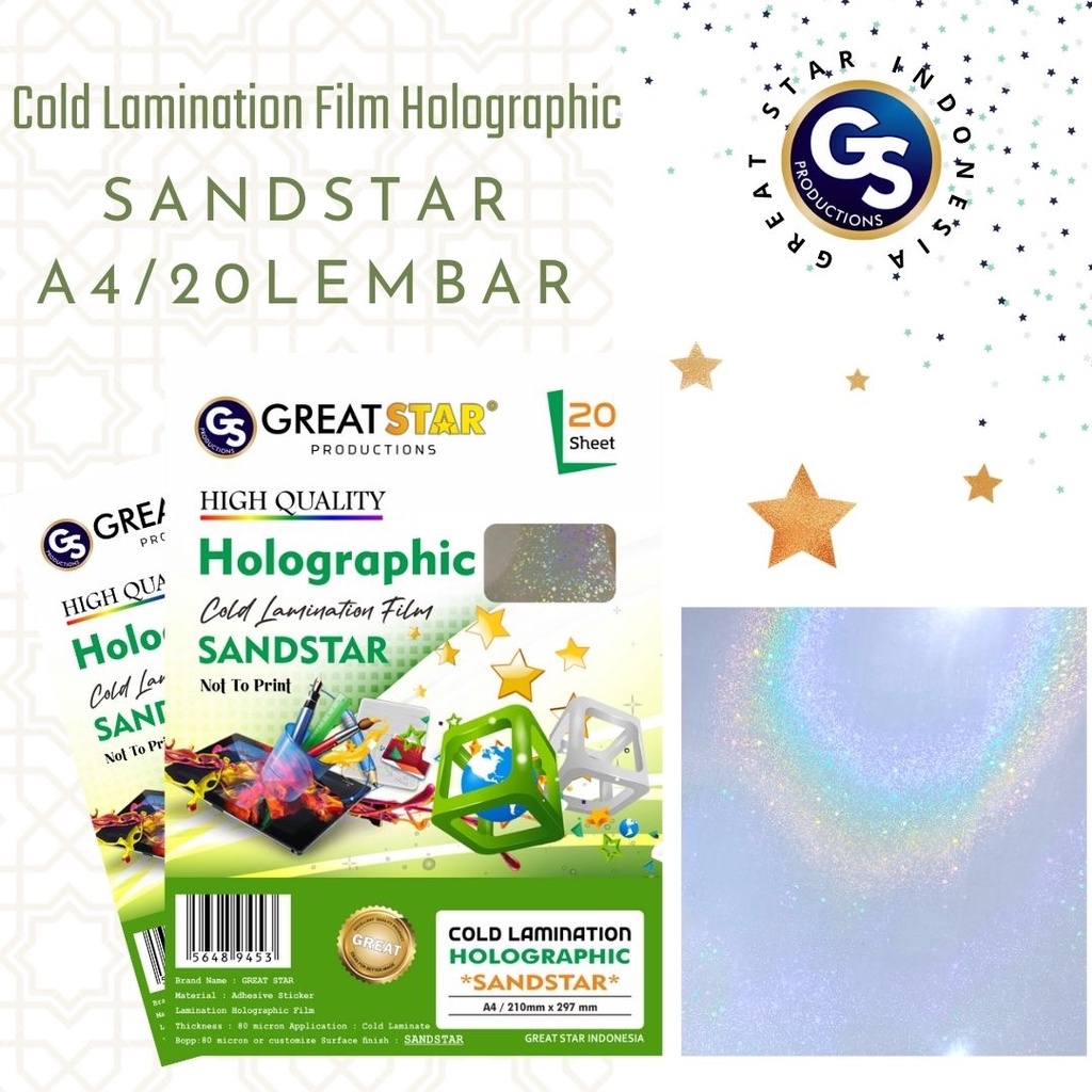 

H7Y Cold Lamination Film Holographic Sandstar A4/20