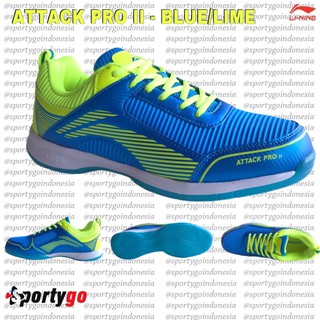  SEPATU  BADMINTON  LINING  ATTACK  PRO  II BLACK RED BLUE 