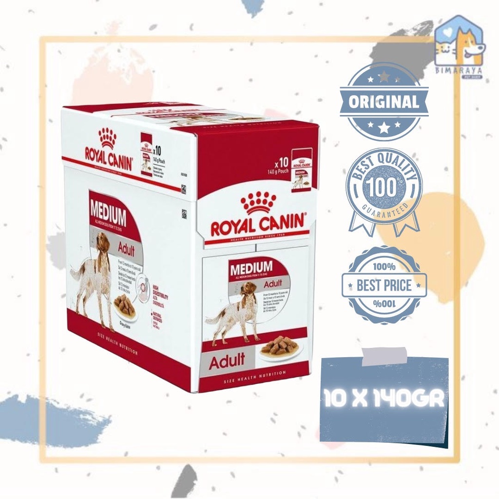 ROYAL CANIN MEDIUM ADULT WET FOOD 10 X 140GR (BOX)