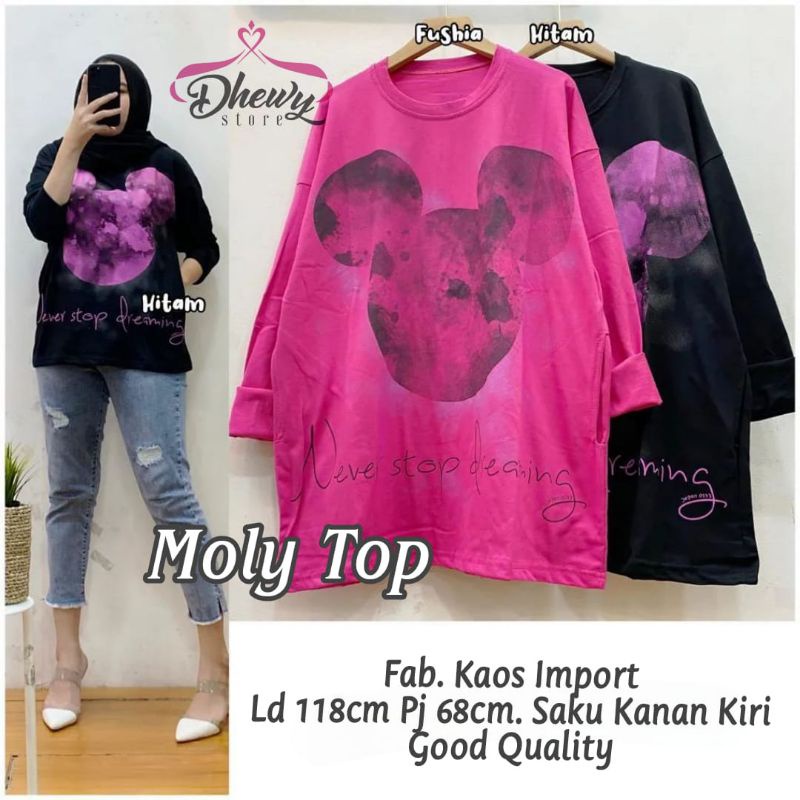 Felia top kaos blouse tunik shirt atasan wanita import premium cantik trendy model kekinian viral tr