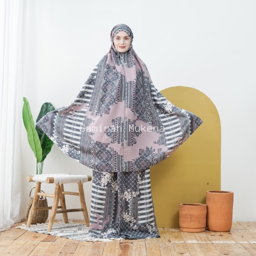 Mukena Dewasa Maxmara Luxury Laser Cut Mewah Satin Velvet Motif Cantik