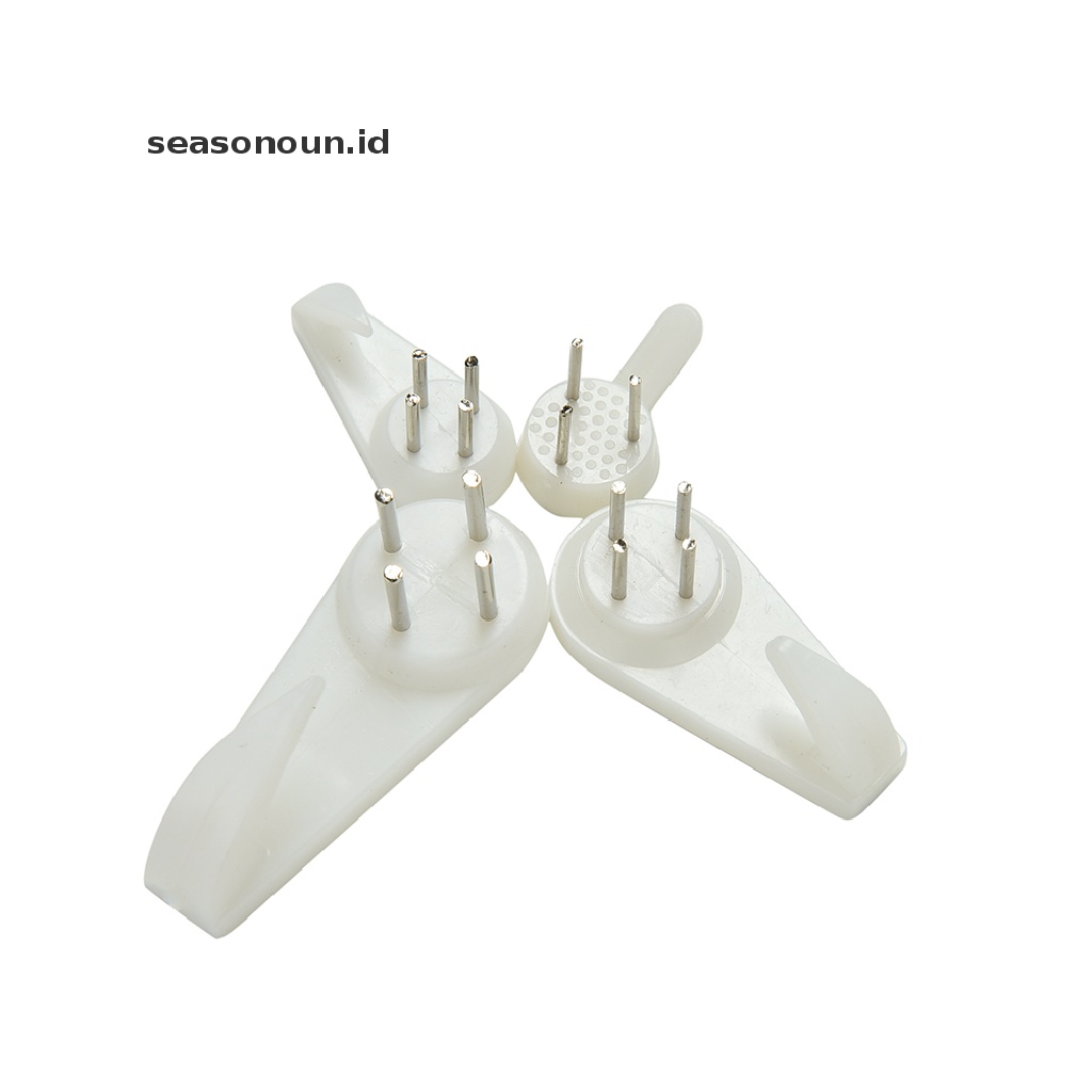 【seasonoun】 20pcs Plastic Hard Picture Frame Wall Hooks Photos Mirror Hanging Hangers White .