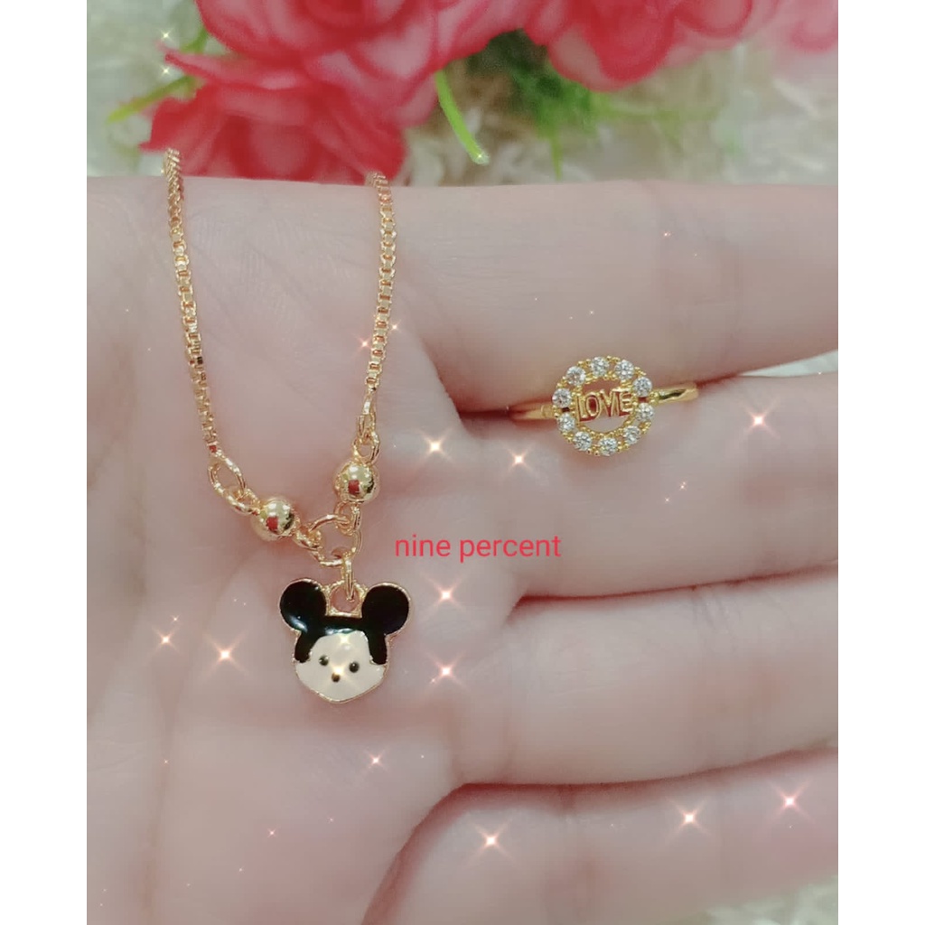 set perhiasan anak kalung LOVE free CINCIN