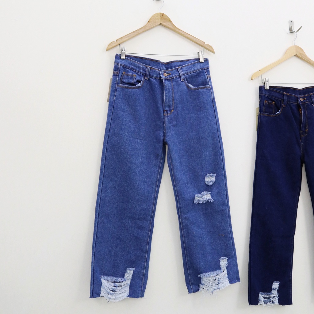 Ribbi ripped kulot jeans -Thejanclothes