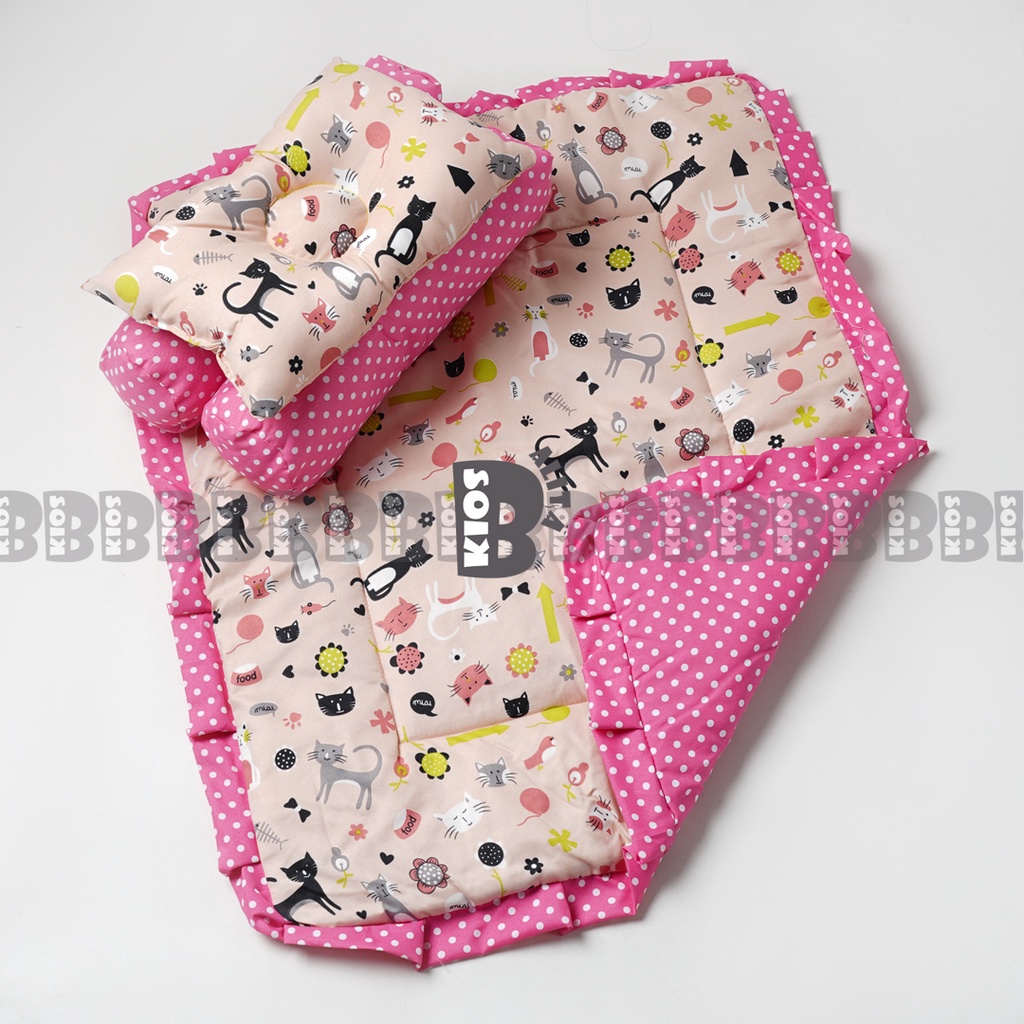 BED COVER SET BAYI Bed Cover Bayi Bantal Guling Selimut Bayi Tempat Tidur FREE tas mika Kado Lahiran-CAT JUICE