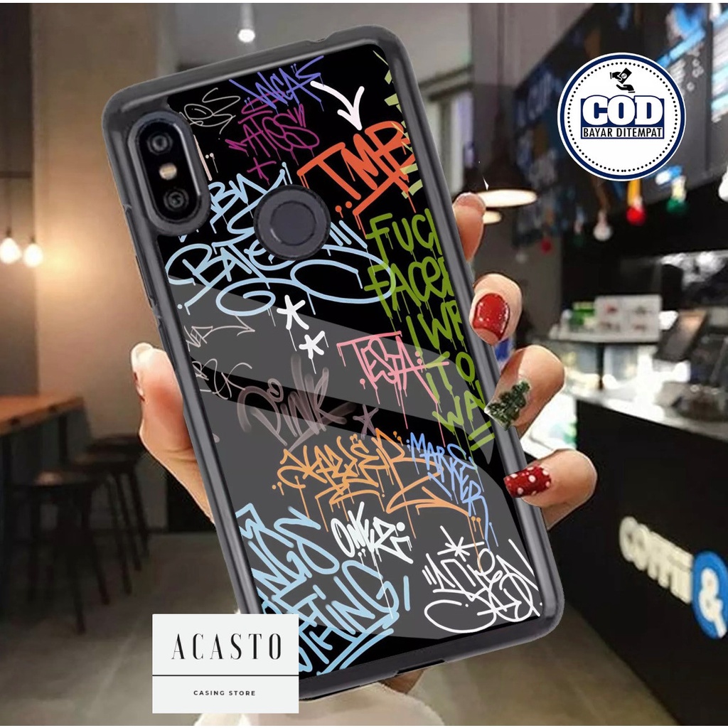 ACASTO Case Xiaomi MI A2/ MI A2 Lite/ Redmi 6 Pro/ Redmi 6X motif fashion gambar grafity style 001 u