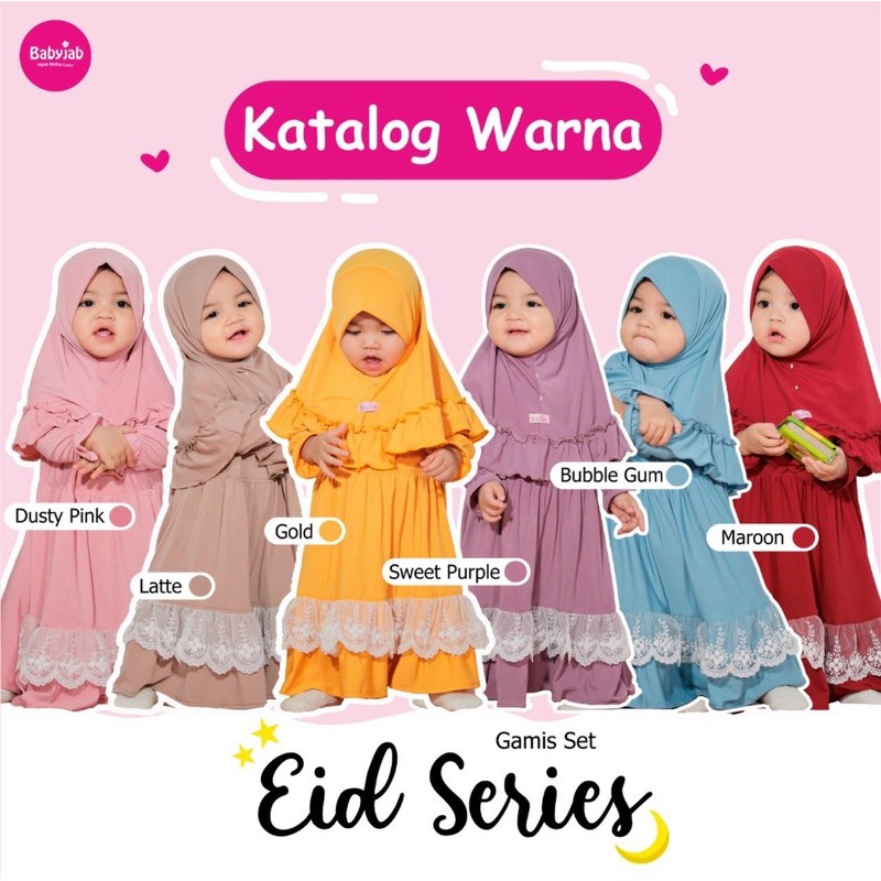 Babyjab Gamis Set Eid Series Anak Bayi - Baby Jab Setelan Jilbab Anak Perempuan 1 2 4 5 6 Tahun