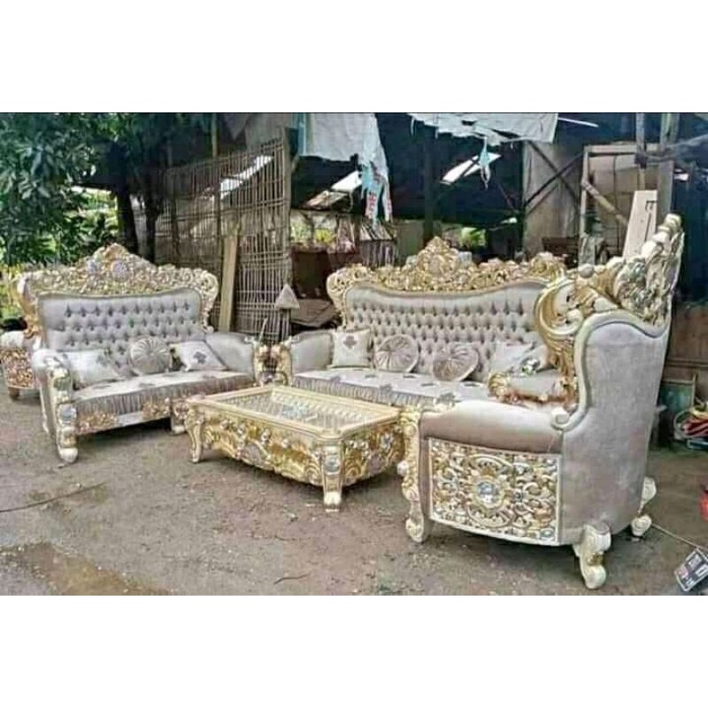 kursi tamu ukir sofa mewah busa royal elegan cantik modern kayu jati furniture mebel jepara