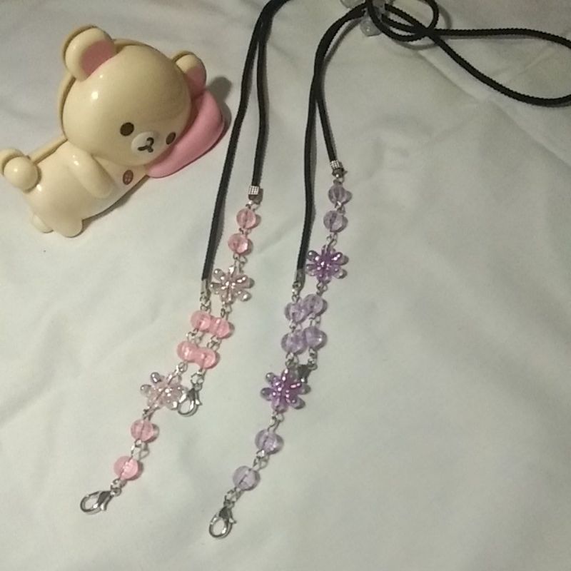 strap masker / tali masker hijab kristal bunga