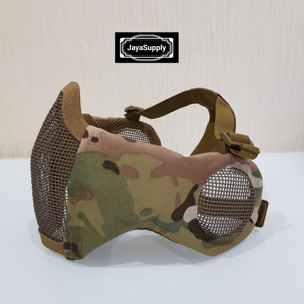 Half Mask PDW Wiremesh Masker Jaring Tactical Face Airsoft Google New
