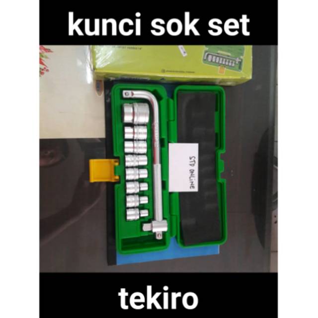 Kunci sok set tekiro 10 pcs kunci socket set BOX PLASTIK