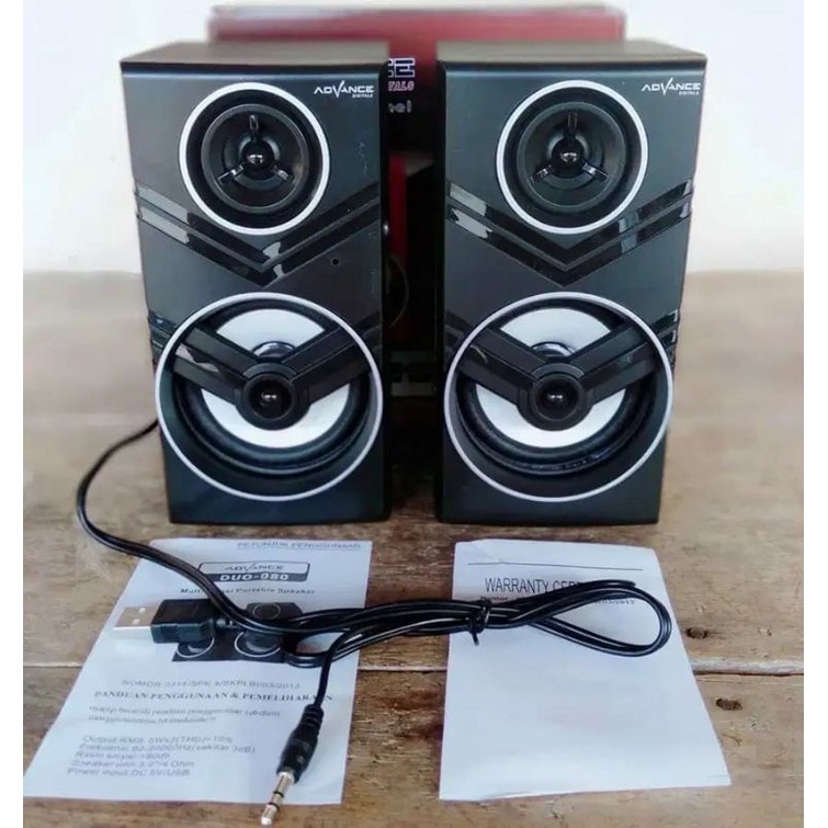 Speaker aktif advance duo 080 hitam / salon extra sound. bass. musik box