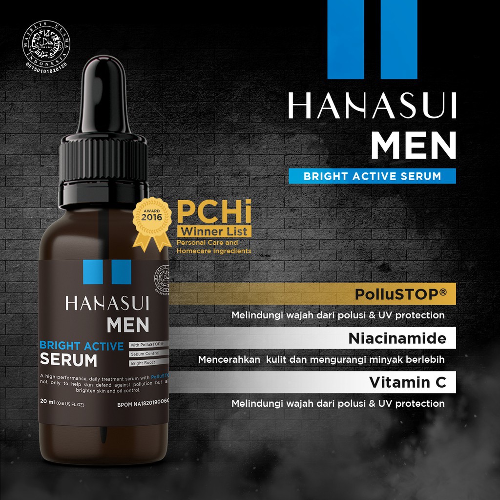 ✨ AKU MURAH ✨Hanasui Men Bright Active Serum / Serum Wajah untuk Pria